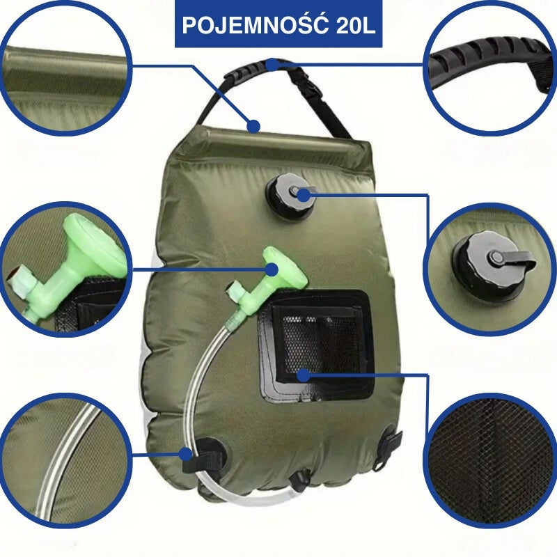 Prysznic kempingowy – 20L – Podgrzewany