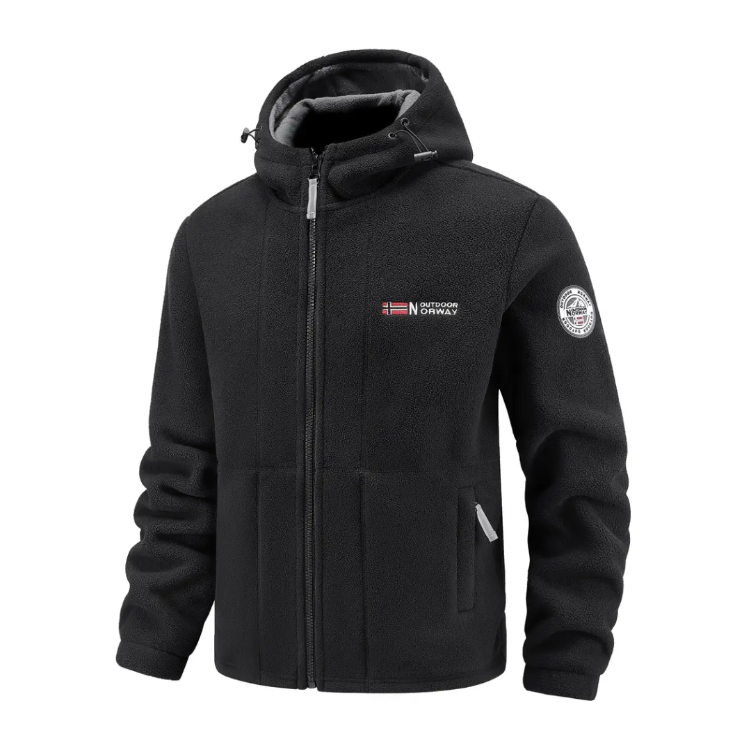 Kurtka Polarowa – Ciepła Bluza z Kapturem – Płaszcz Outdoorowy