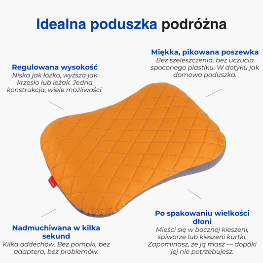 Dmuchana poduszka podróżna – ultralekka, składana poduszka campingowa