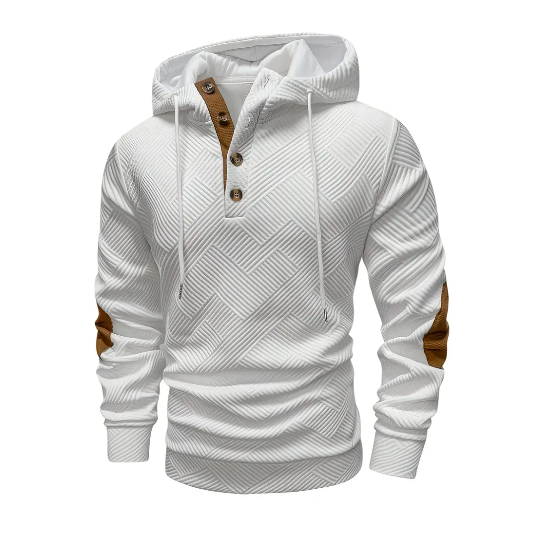 Bluza z kapturem męska – z guzikami – casualowa