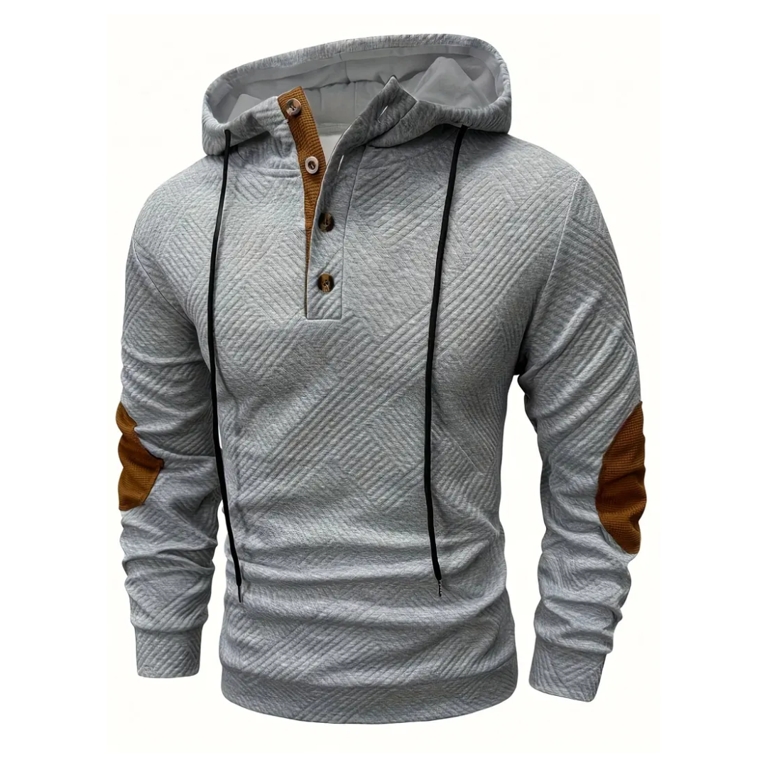 Bluza z kapturem męska – z guzikami – casualowa