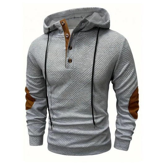 Bluza z kapturem męska – z guzikami – casualowa