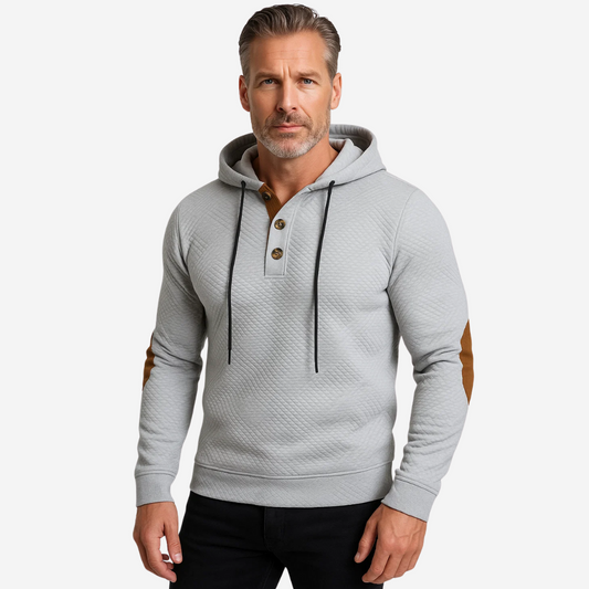Bluza z kapturem męska – z guzikami – casualowa
