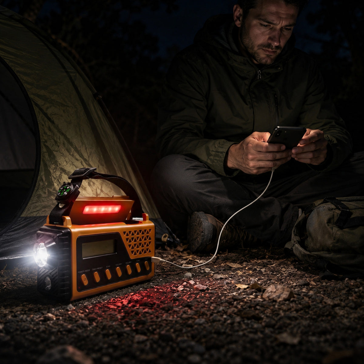 Radio Awaryjne na Korbkę i Solarne – Mocny Powerbank 8000 mAh – Latarka i SOS