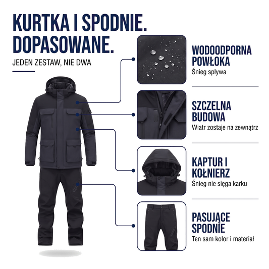 Kombinezon narciarski męski wodoodporny — kurtka i spodnie