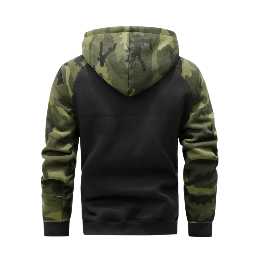 Bluza z Kapturem – Męska Bluza – Rozpinana Camo