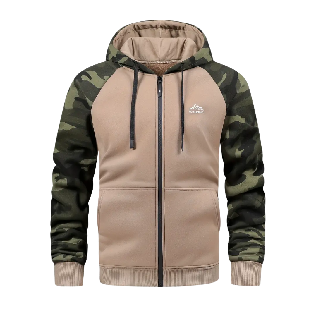 Bluza z Kapturem – Męska Bluza – Rozpinana Camo