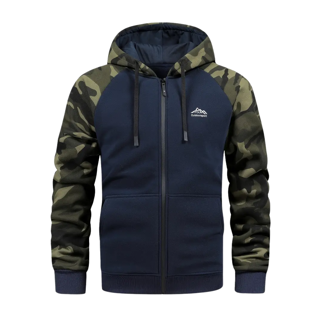 Bluza z Kapturem – Męska Bluza – Rozpinana Camo