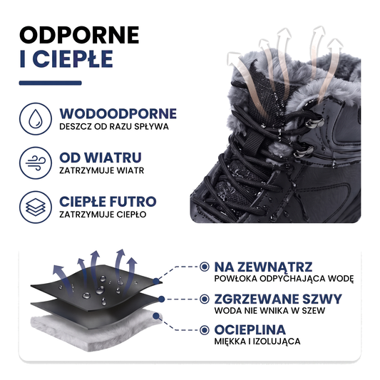 Buty zimowe ocieplane, wodoodporne