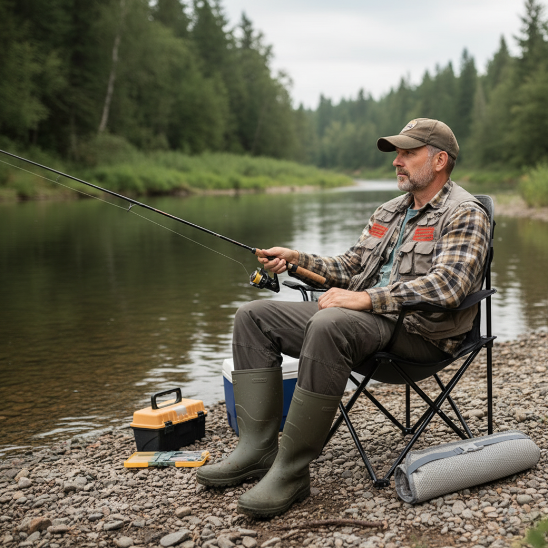Podgrzewane Krzesło Kempingowe – Składane Outdoor – Zasilane USB