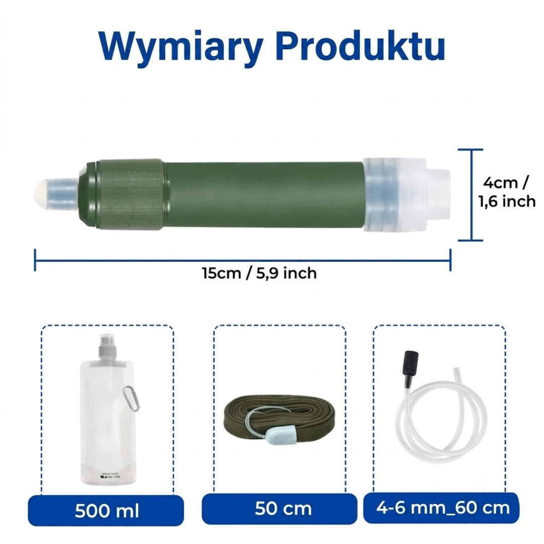 Filtr Wody Survivalowy 4000L – Przenośny Filtr Awaryjny do Wody