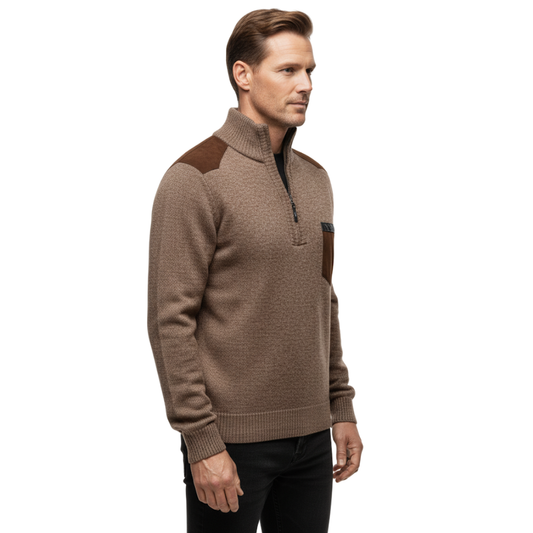 Sweter Dzianinowy – Zamek Półgolf – Zimowy Pulower