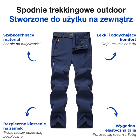 Męskie spodnie trekkingowe outdoor – Oddychające – Outdoor i sport