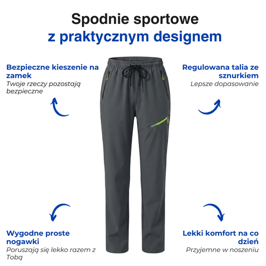 Damskie spodnie sportowe – Proste nogawki – Ze sznurkiem