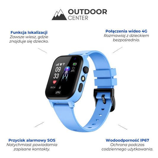 Smartwatch dla Dzieci z Lokalizacją, Wideorozmowami i Funkcją SOS