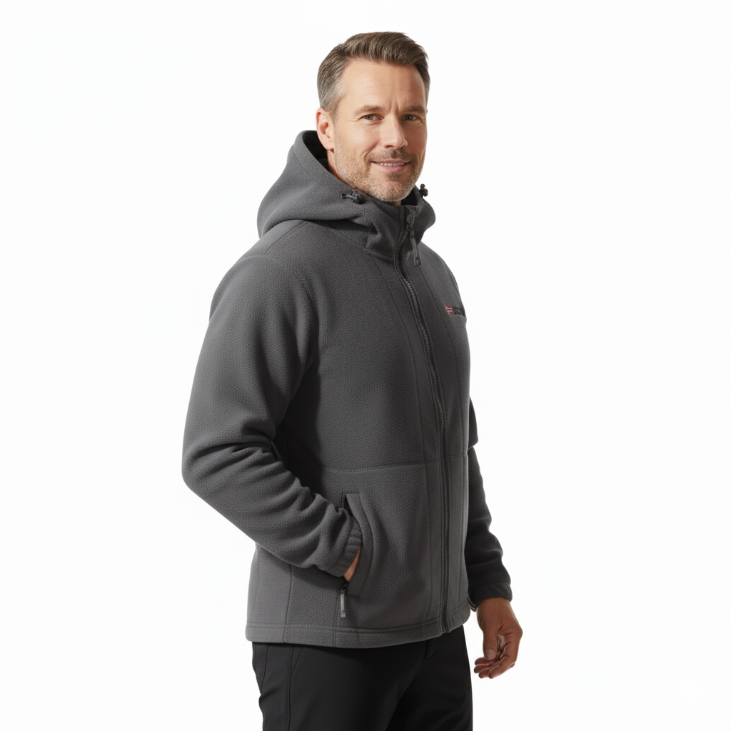 Bluza Polarowa – Męska z Kapturem – Zimowa Ciepła