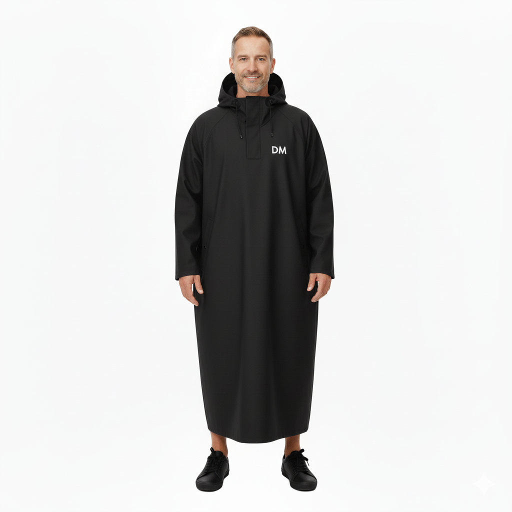 Wodoodporny Płaszcz – Długie Poncho – Z Kapturem