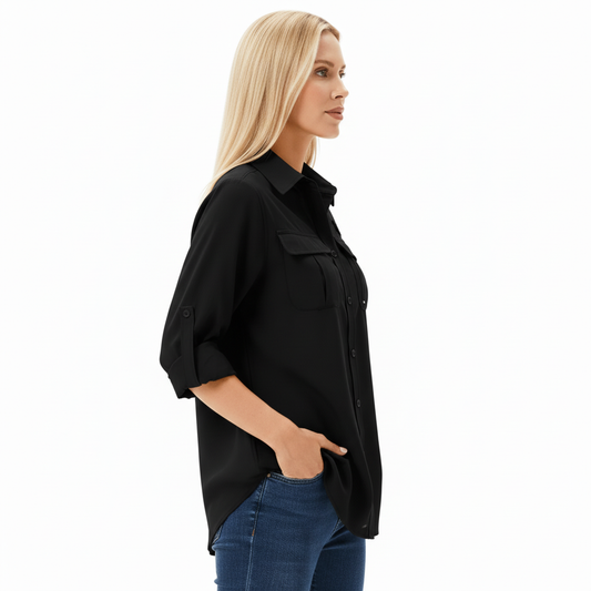 Damska oddychająca koszula trekkingowa z długim rękawem – Lekka i szybkoschnąca