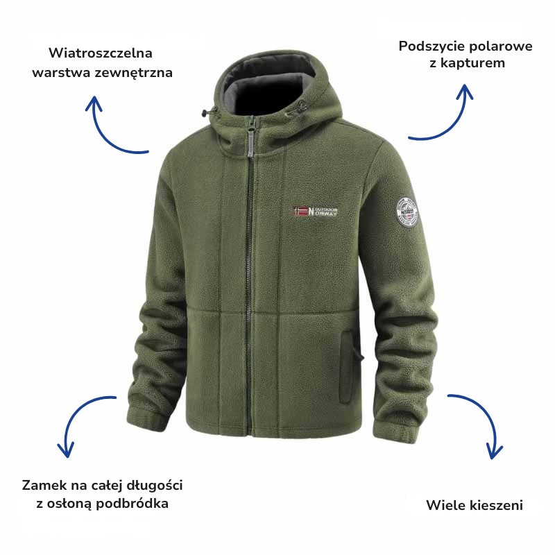 Kurtka Polarowa – Ciepła Bluza z Kapturem – Płaszcz Outdoorowy