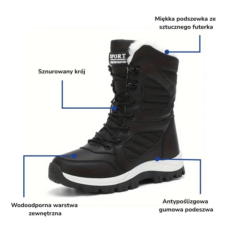 Buty zimowe – wodoodporne ciepłe – damskie śniegowce