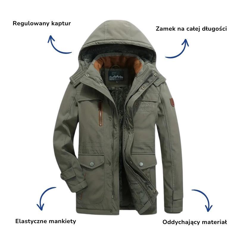 Kurtka Zimowa – Męski Płaszcz – Ciepła Parka