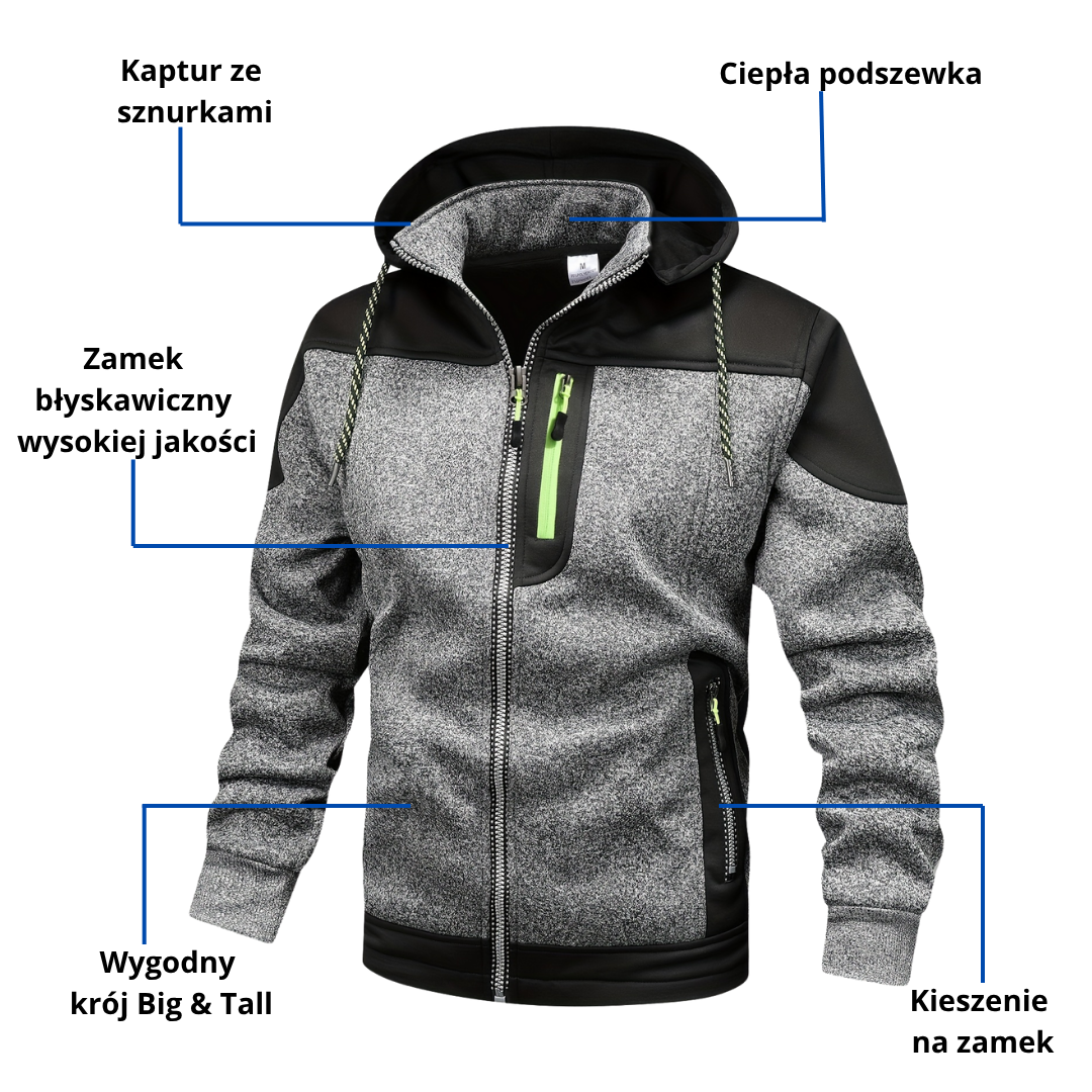 Męska bluza z kapturem – Big & Tall – ciepła i stylowa