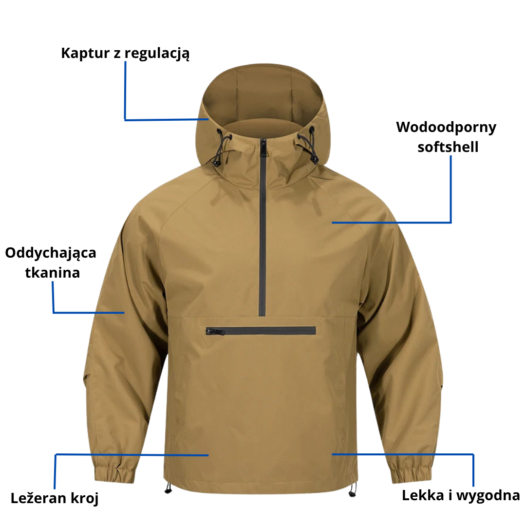Funkcyjna męska kurtka softshell z kapturem – lekka i wodoodporna