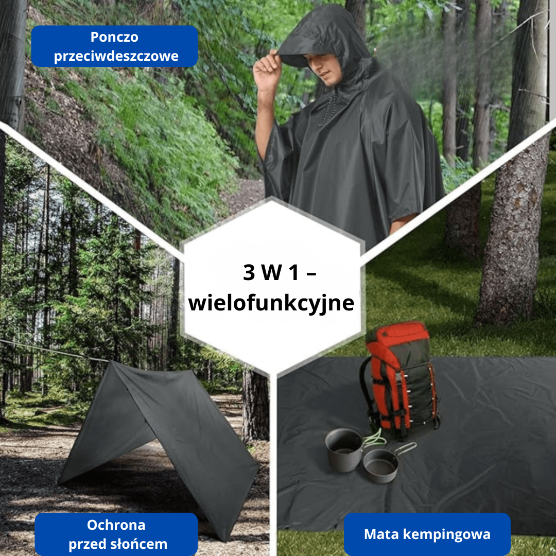 Ponczo przeciwdeszczowe – wodoodporne – do kempingu i outdooru