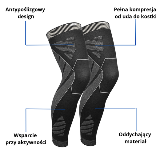 Opaska kompresyjna na nogi – pełna długość – wsparcie i komfort