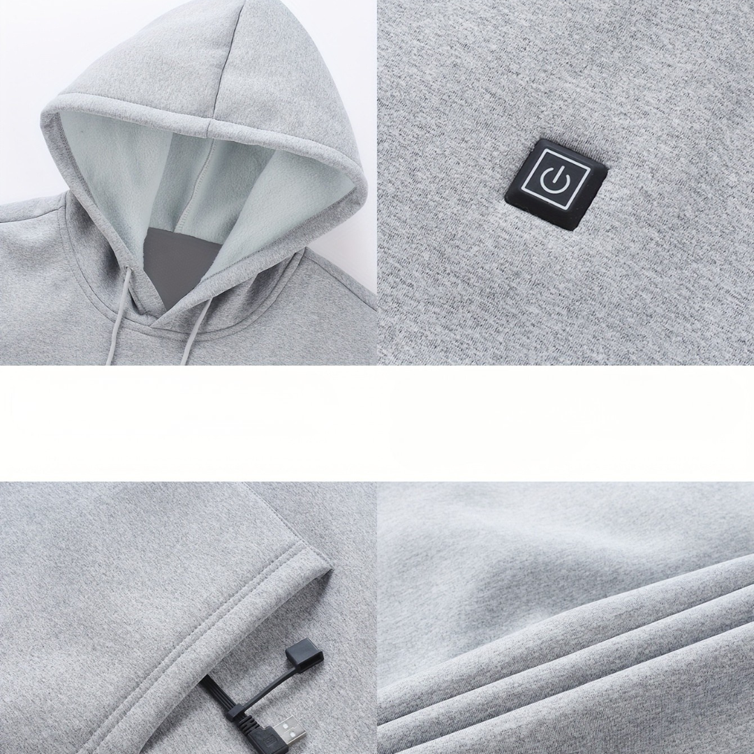 Bluza z Kapturem Męska Ogrzewana – 7 Elementów Grzewczych – Jesień/Zima
