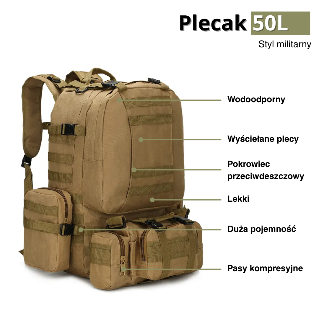 Plecak 50L – Styl militarny