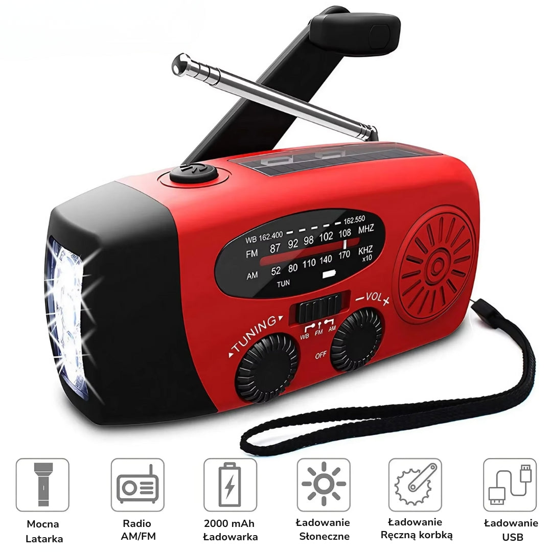 Radio Awaryjne – Dynamo Solarne – Latarka LED