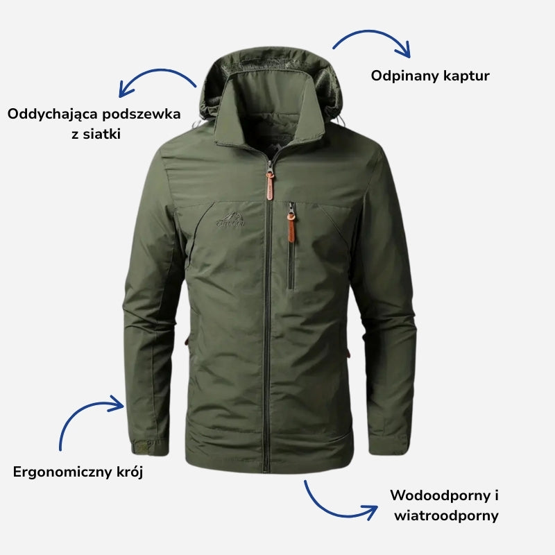 Kurtka Varsity – Outdoor – 100% Wodoodporna i Wiatroszczelna – Przejściowa