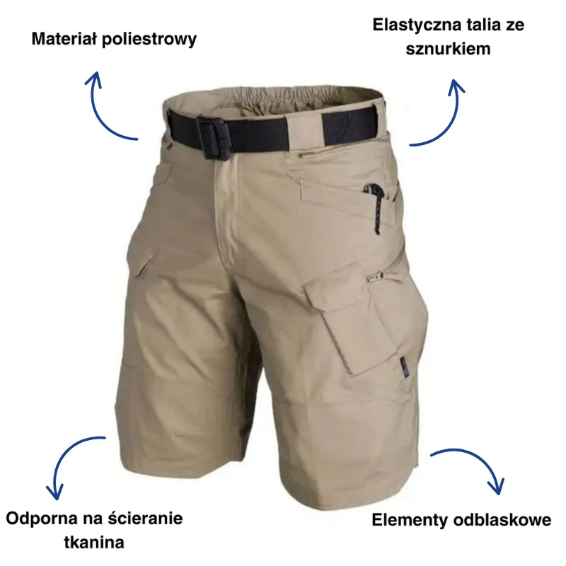 Outdoorowe szorty cargo – Elastyczny krój – 6 kieszeni