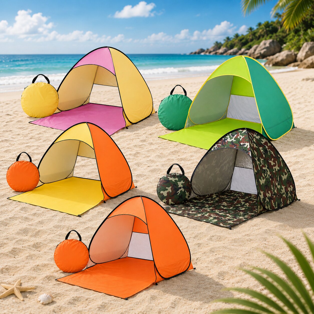 Namiot Plażowy Pop-Up - Ochrona UV 50+ - Rozkładanie w Sekundy