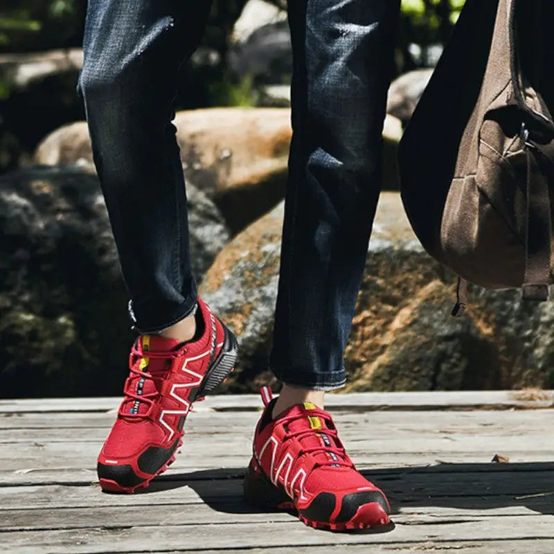 Lekkie, oddychające buty trekkingowe męskie z głębokim bieżnikiem