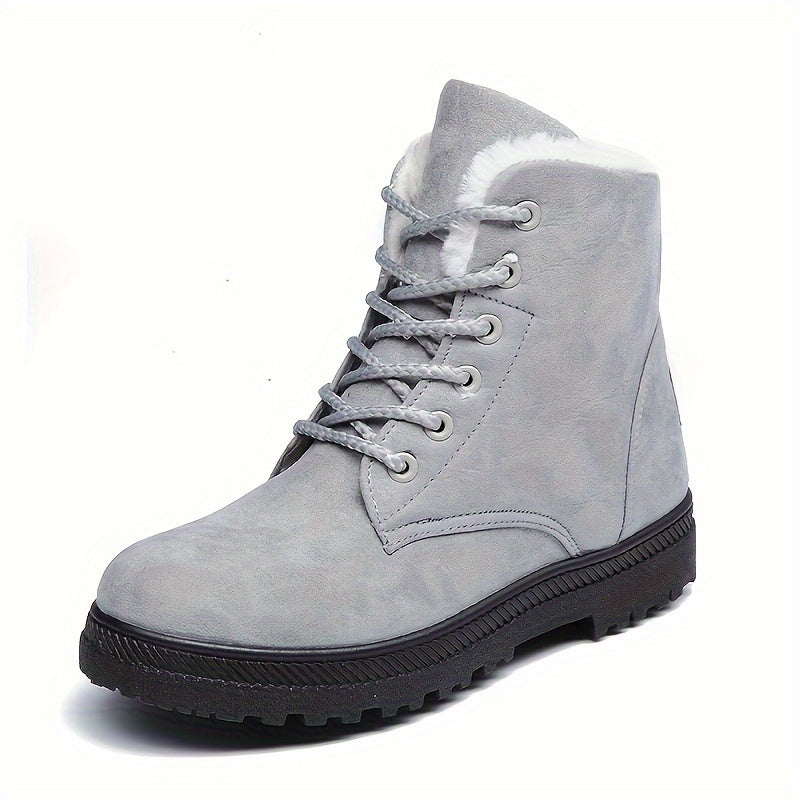 Buty zimowe damskie ocieplane, sznurowane