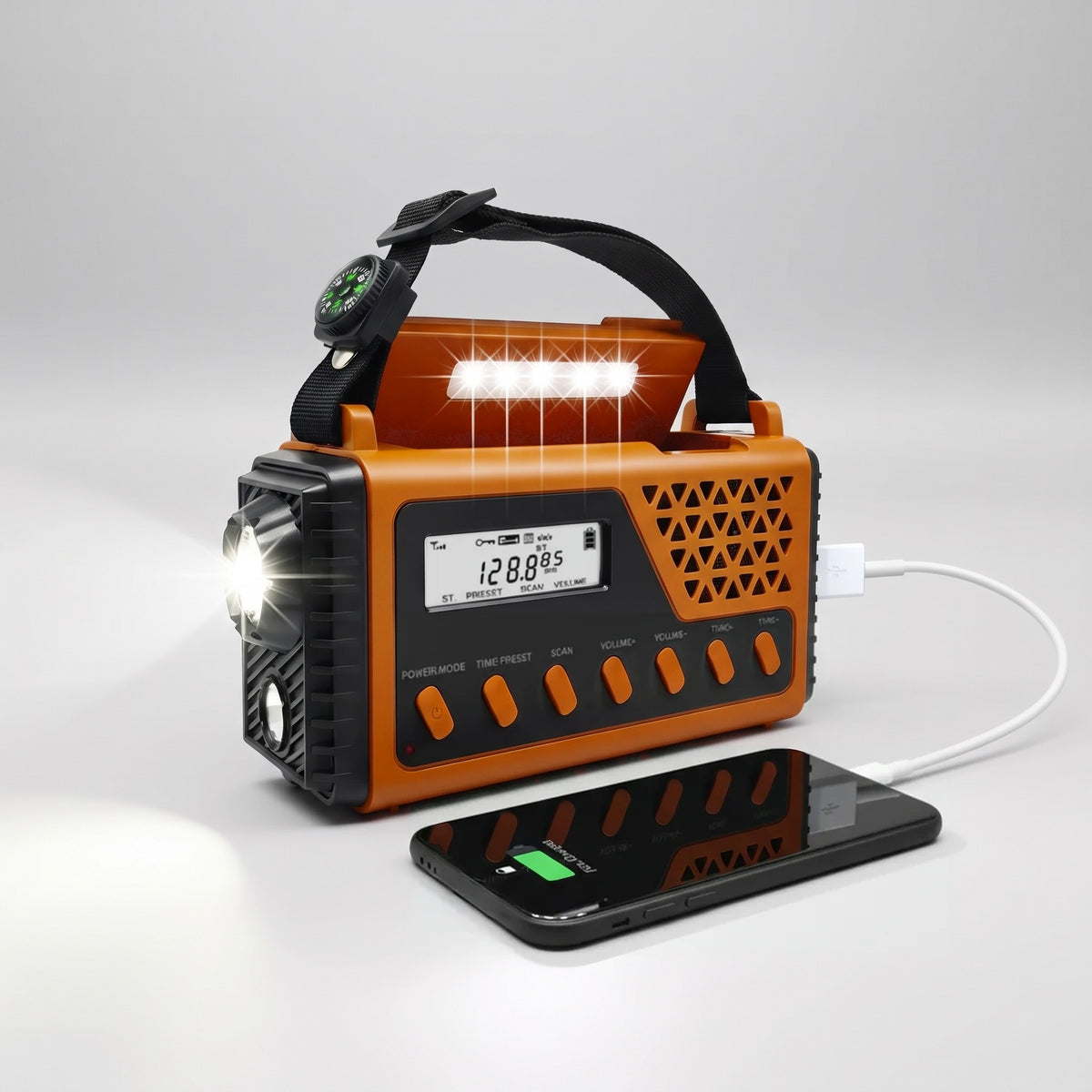 Radio Awaryjne na Korbkę i Solarne – Mocny Powerbank 8000 mAh – Latarka i SOS
