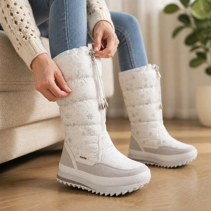 Buty Zimowe Damskie - Wysokie Śniegowce z Pluszową Podszewką - Lekkie – 6