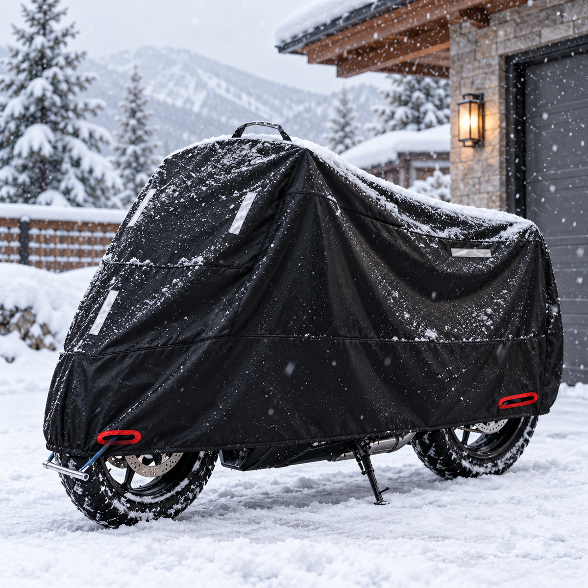 Pokrowiec na motocykl w śniegu – ochrona przed warunkami atmosferycznymi zimą