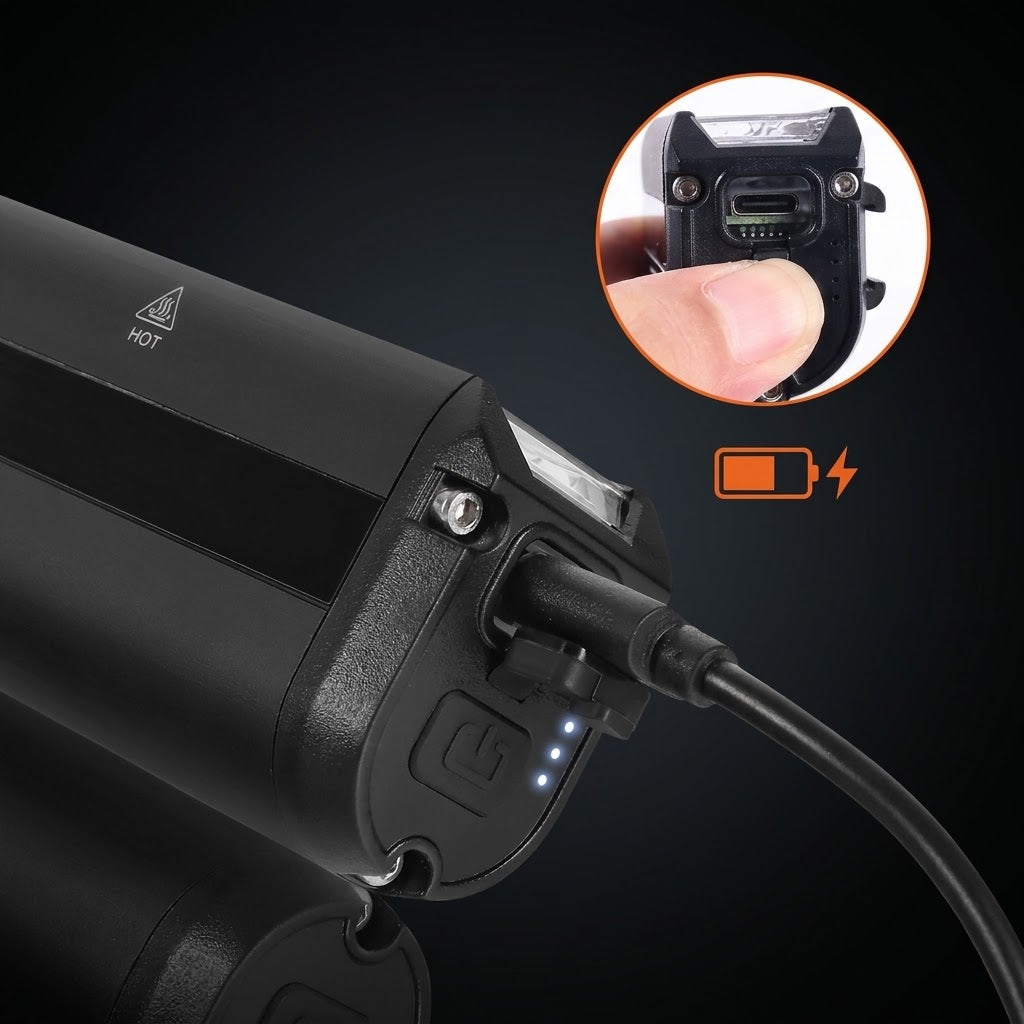 Lampka rowerowa przednia LED – gniazdo ładowania USB-C z kablem