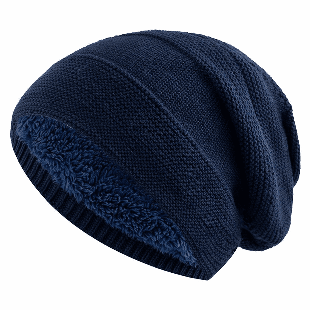 Czapka beanie z polarem w kolorze granatowym