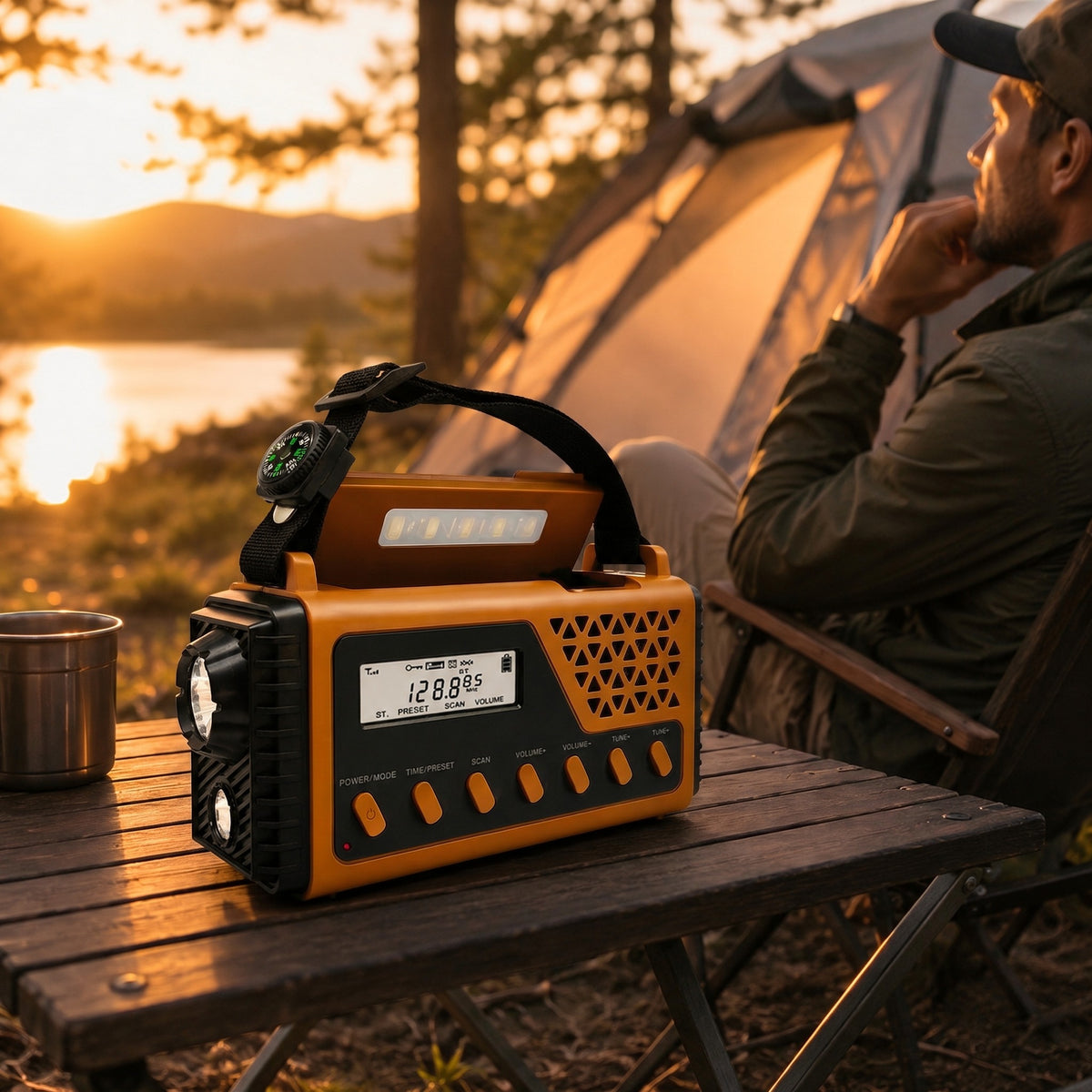 Radio Awaryjne na Korbkę i Solarne – Mocny Powerbank 8000 mAh – Latarka i SOS