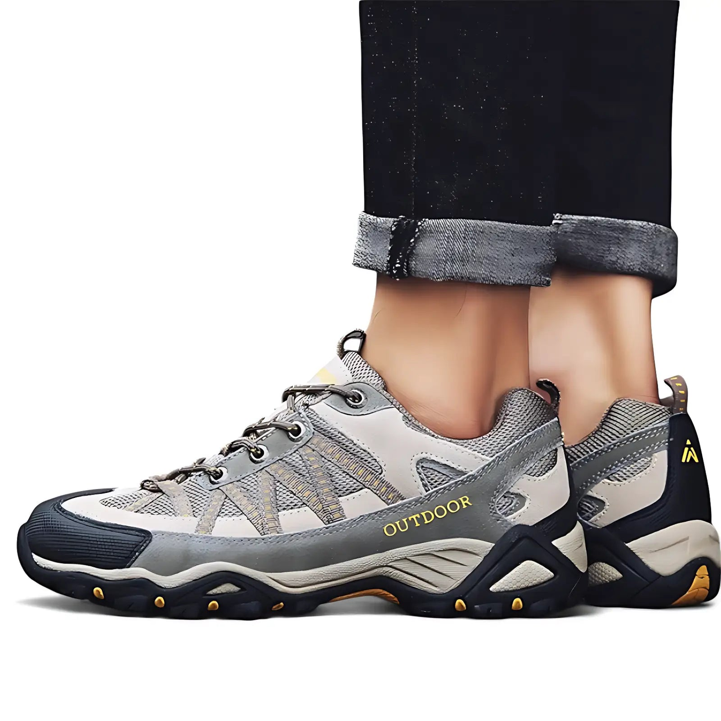 Buty trekkingowe damskie z profilowaną podeszwą i welurową cholewką