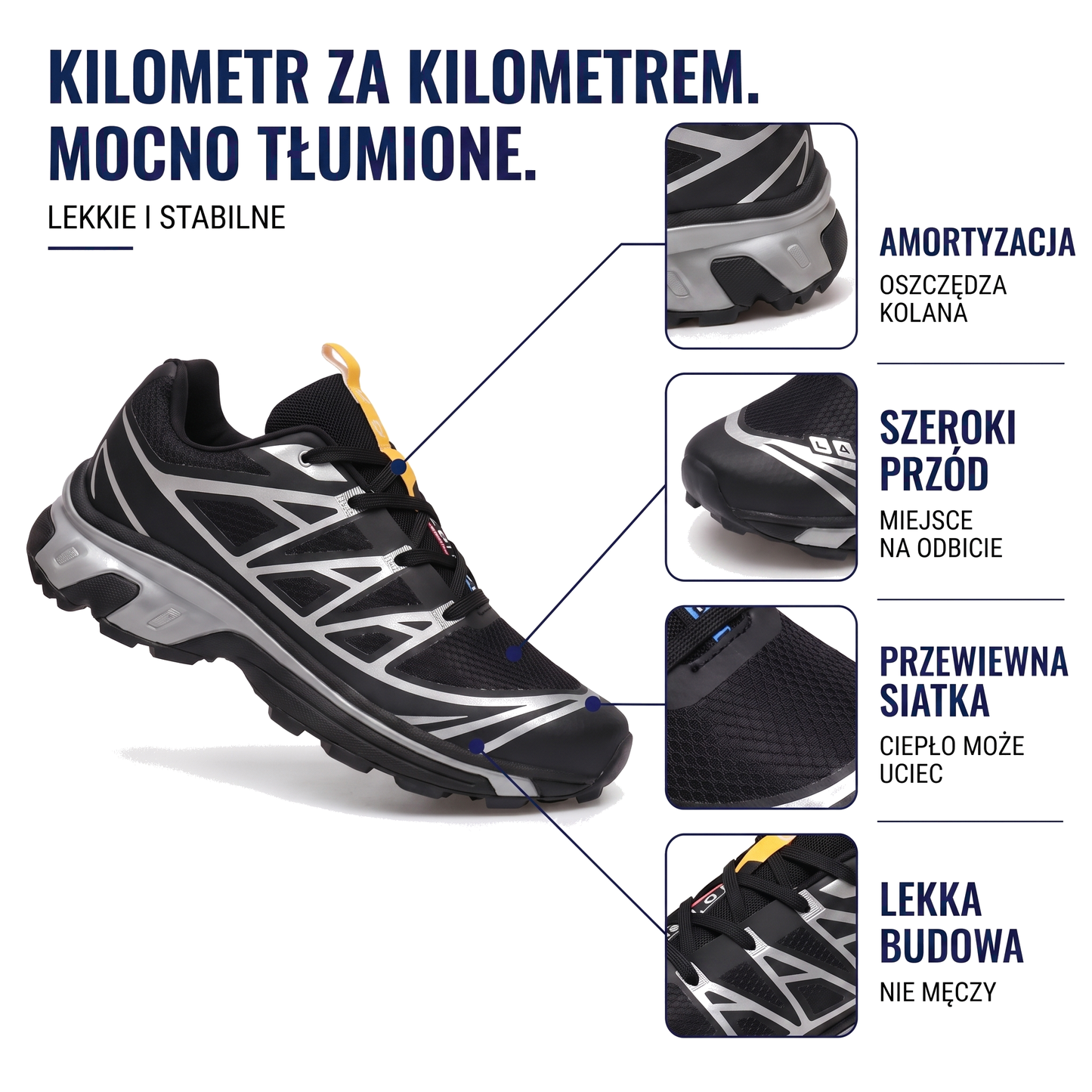 Buty trailowe damskie z amortyzacją i agresywnym bieżnikiem