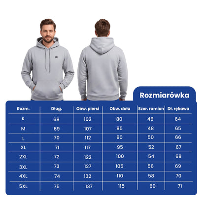 Bluza ogrzewana z trzema strefami grzewczymi — USB