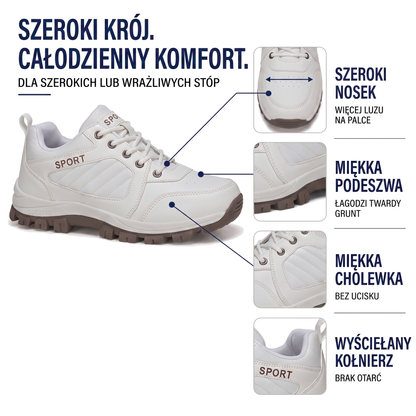 Buty trekkingowe damskie z amortyzowaną podeszwą i szerokim przodem