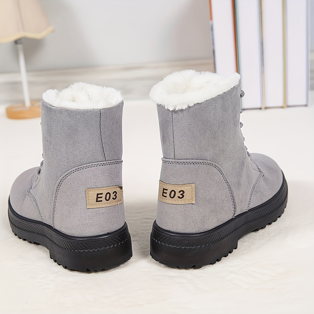 Buty zimowe damskie ocieplane, sznurowane