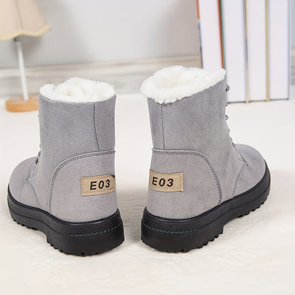 Buty zimowe damskie ocieplane, sznurowane