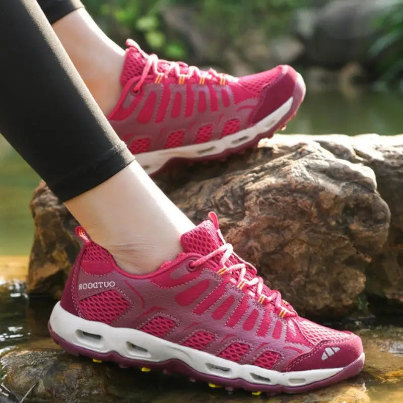 Letnie buty trekkingowe damskie z przewiewną siateczką